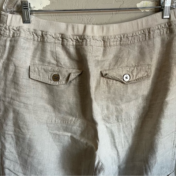 Chicos Linen High Rise Crop Cuffed Capris - Picture 7 of 9